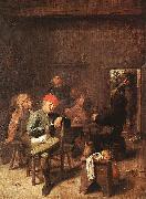 Adriaen Brouwer Peasants Smoking and Drinking oil